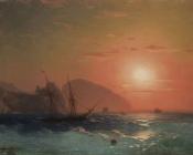 克里米亚,阿渝达格景观 - 伊凡·康斯坦丁诺维奇·艾瓦佐夫斯基